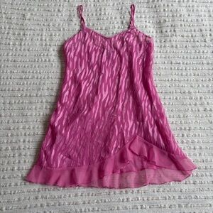 Morgan Taylor Intimates Pink Zebra Stripe Cutout Mini Dress Size Medium